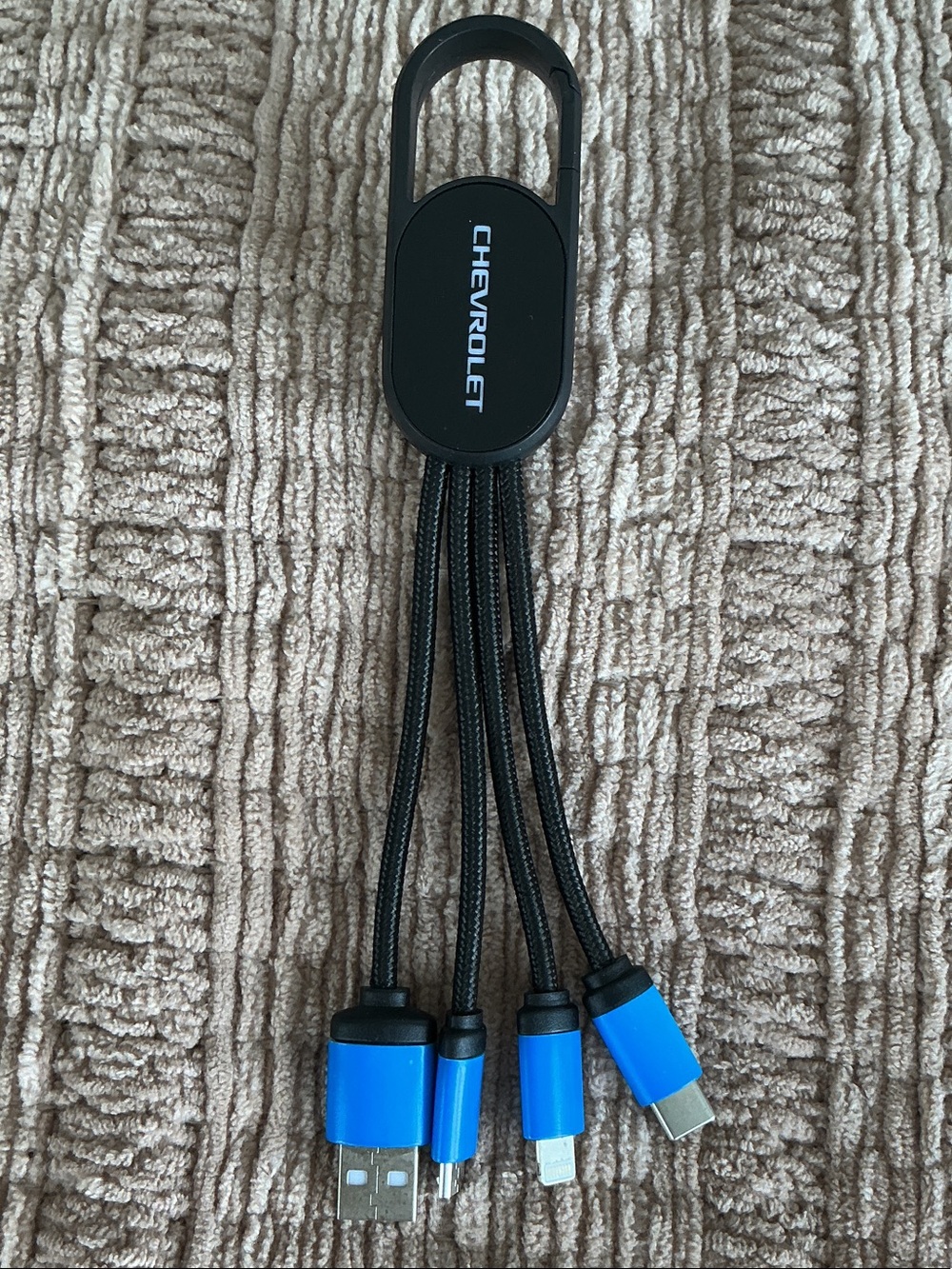 Black Multi-Connector Charging Cable with Blue Tips Chevrolet